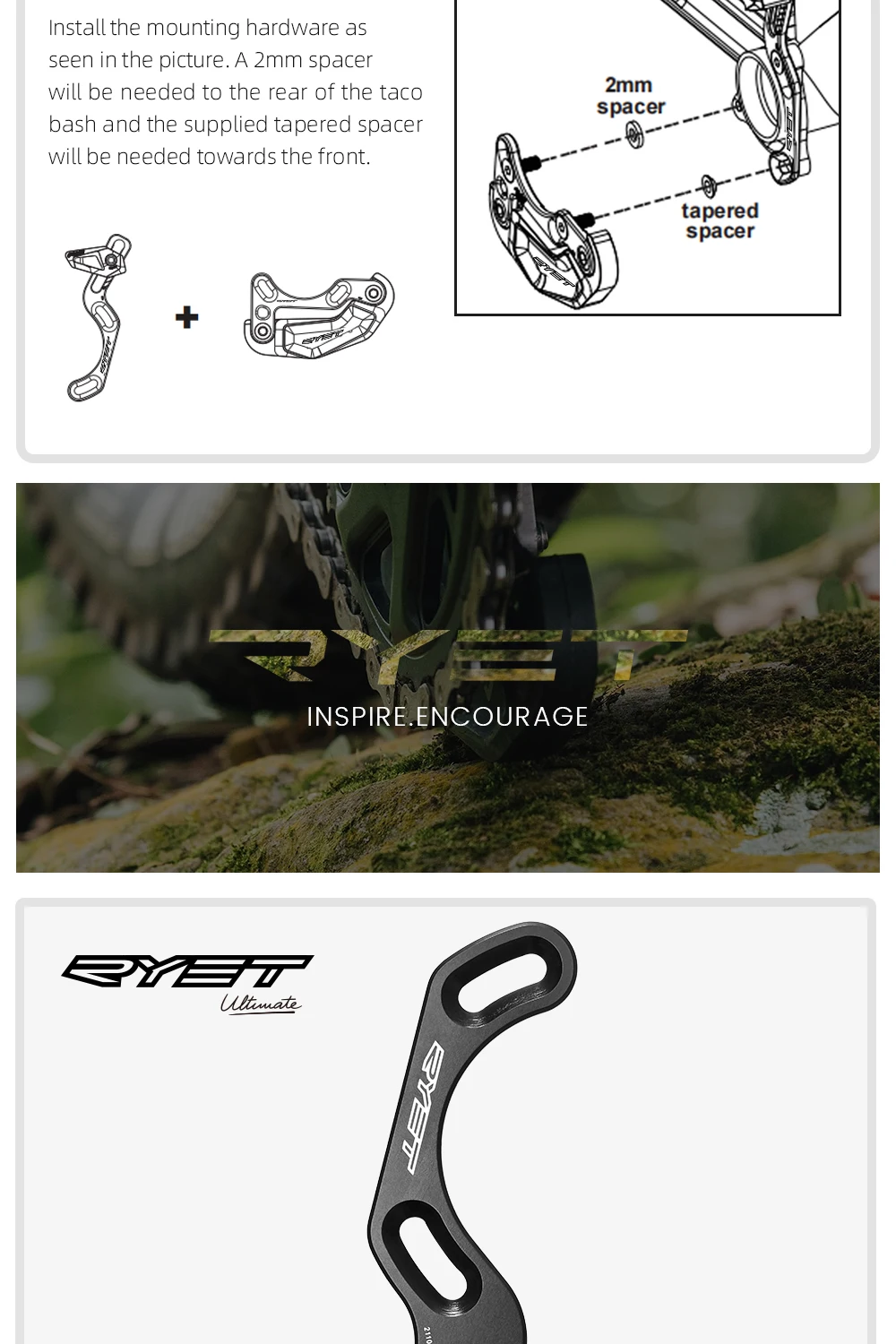 RYET MTB Fahrradkettenführung ISCG05 BASH GUARD Stabilisator 26-32T 34-36T Kettenblatt-Schutz BASH PLATE Fahrradketten Fahrradteile – Detail 6
