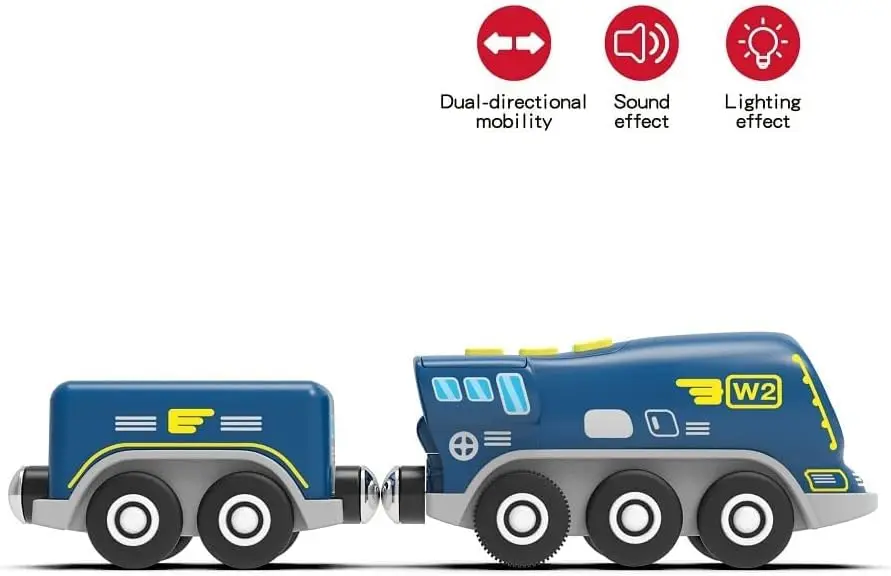Tren locomotor de acción con pilas (magnético) - Potente tren tipo bala con motor compatible con Thomas, Brio, Chuggington