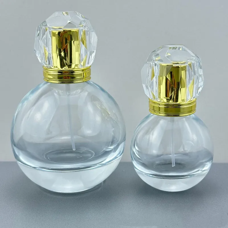 5pcs /lot 30ml/75ml Premium Clear Glass Perfume Bottle Thick-bottomed Empty Spray Bottle Crimp Nick Bayonet Bottle