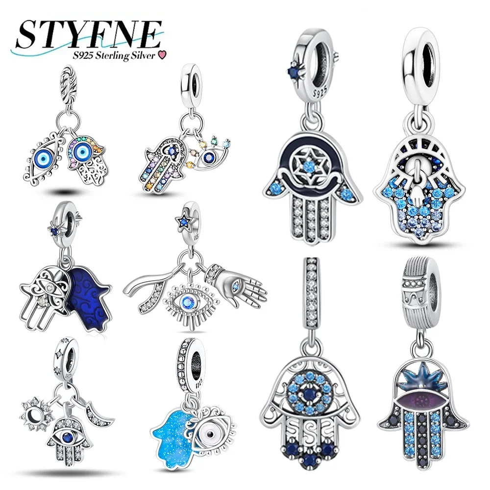 Charms 925 Sterling Silver Color Devil Eye Guard Pendant Beads Fit Original Necklace Bracelets Charms Jewelry Gifts
