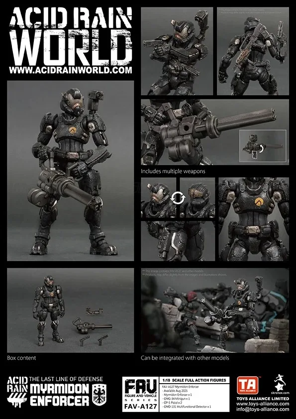 

В наличии: Фигурка Acid Rain War FAV-A127 MYRMIDON ENFDRCER 1/18, модель игрушки