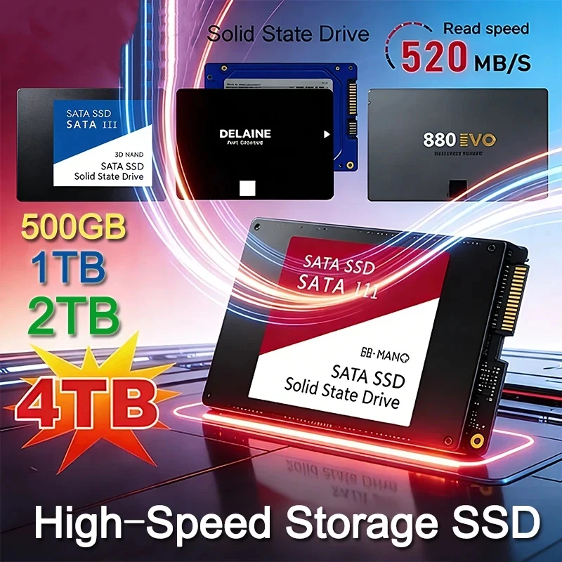 Solid State Disk SSD High Speed 500G 1TB 2TB Internal HDD Hard Drive Sata3 2.5 Inch For Laptop Microcomputer Desktop