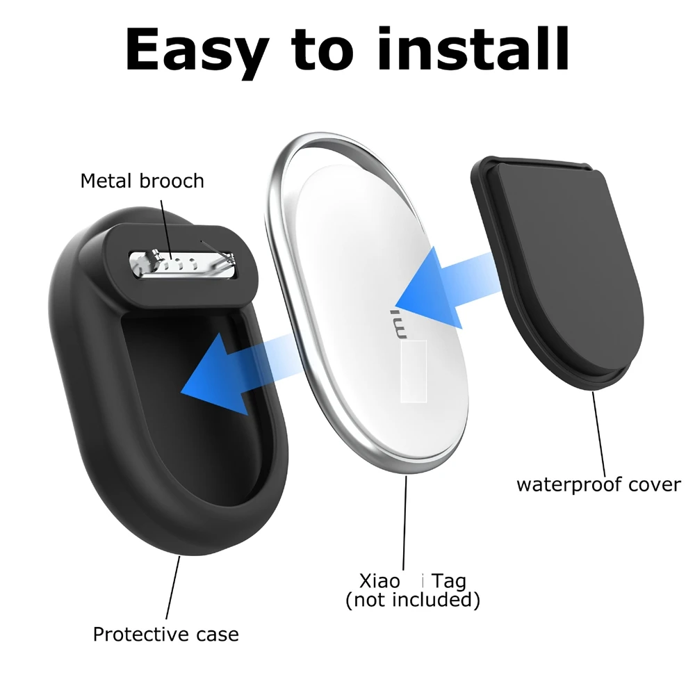 Silicone Case for Xiaomi Tag Hidden Pin Holder All-Round Protection for Xiaomi Tag Cover for Dog Collar  Kids Elder Clothes