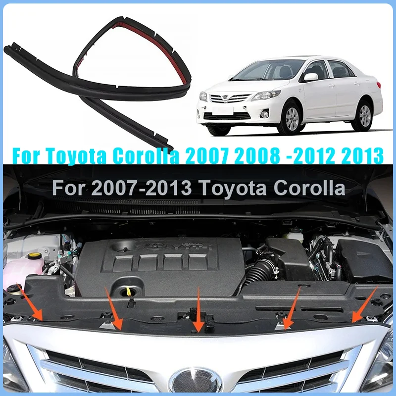 

Car Front Engine Hood Sealing Strip Weatherstrip Fit For Toyota Corolla 2007 2008 2009 2010 2011 2012 2013 Black Waterproof