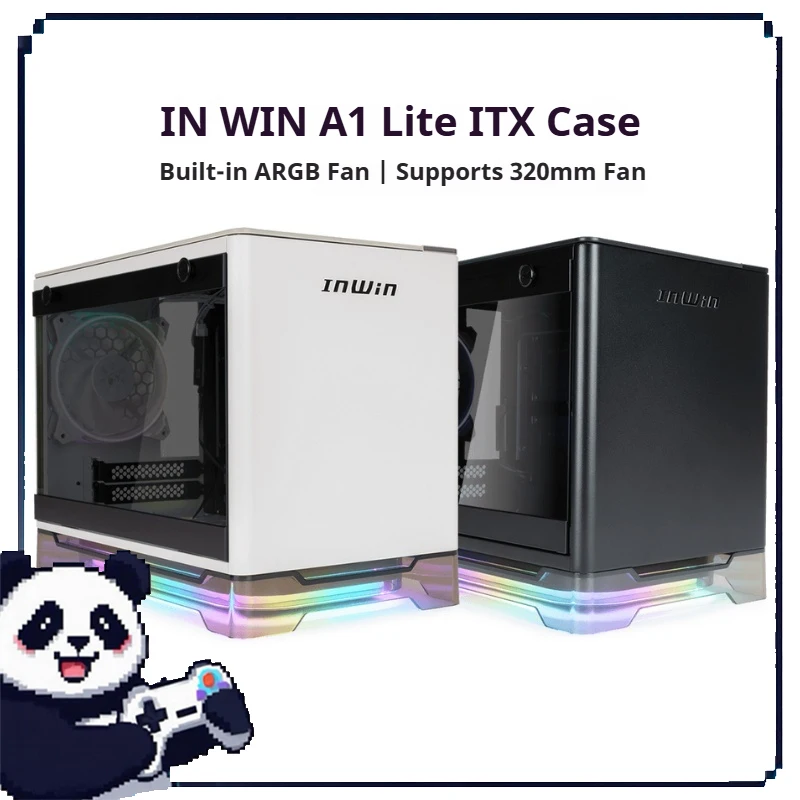 Casing Mini Inwin A1 Lite ITX Mendukung Kartu Grafis 320mm, Pendingin 160mm, Pendingin Udara Dual Tower, Casing Desktop Gaming Kantor