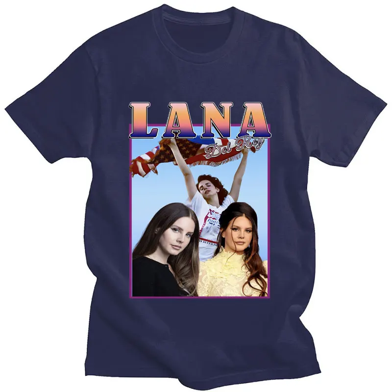 Singer Lana Del Rey Poster Graphic T-Shirts Fashion Style Men Women Summer T Shirt Oversized Cotton Casual T Shirts Streetwear