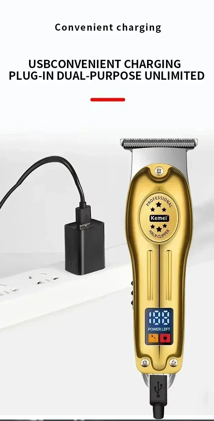 Kemei Haarschneidemaschine KM-2628 KM-678 KM-2024 Professioneller elektrischer Bartschneider Wiederaufladbarer Herrenrasierer Haarschneider Kit Herren – Detail 13