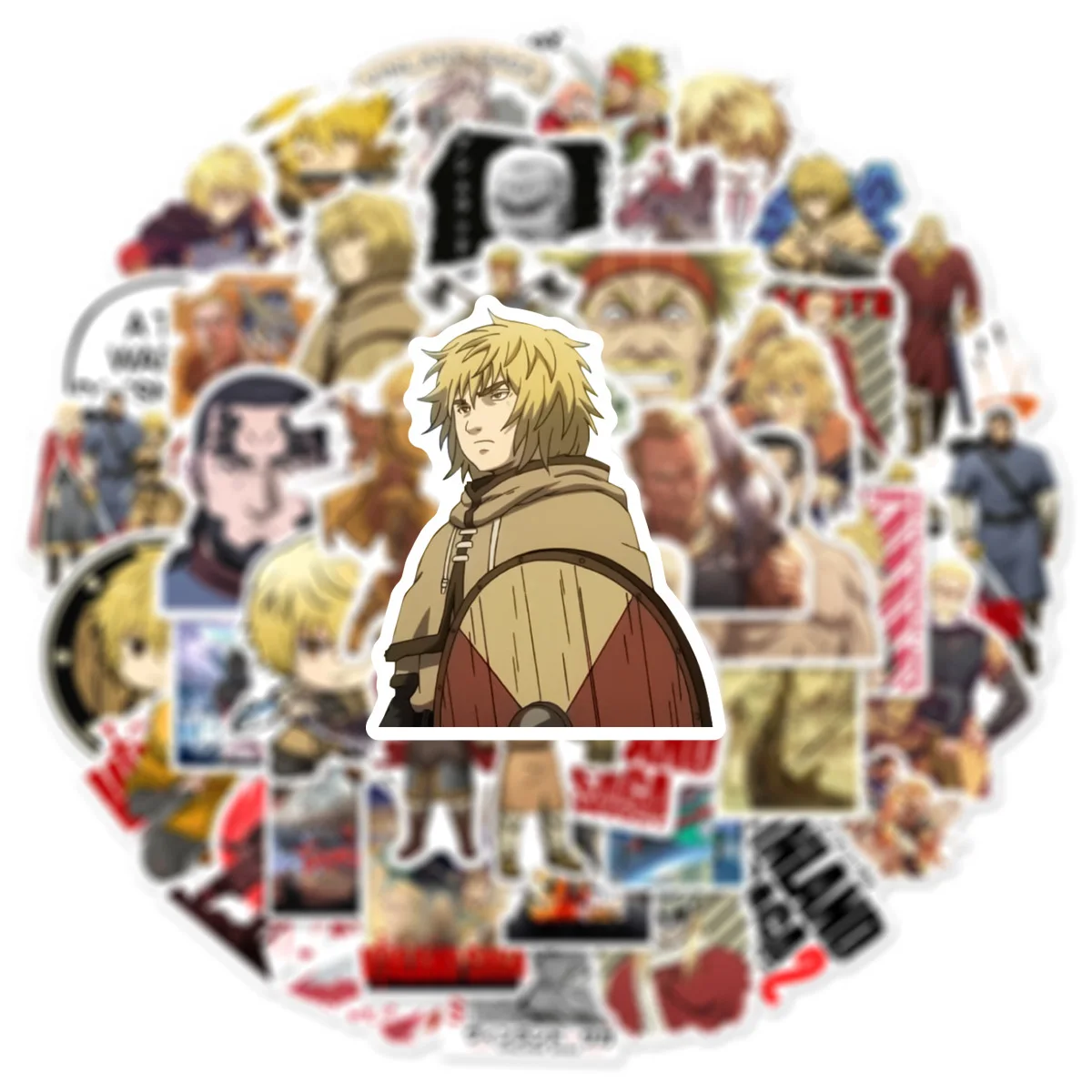 50pcs Classic Anime VINLAND SAGA Sticker Cool Thorfinn Karlsefni Sticker DIY Phone Skateboard Diary Cartoon Graffiti Decal