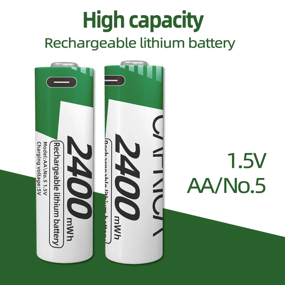 2024 New Generation 2400Mah NO.5 USB Rechargeable Battery, Suitable For Charging Apple Huawei Xiaomi Phones