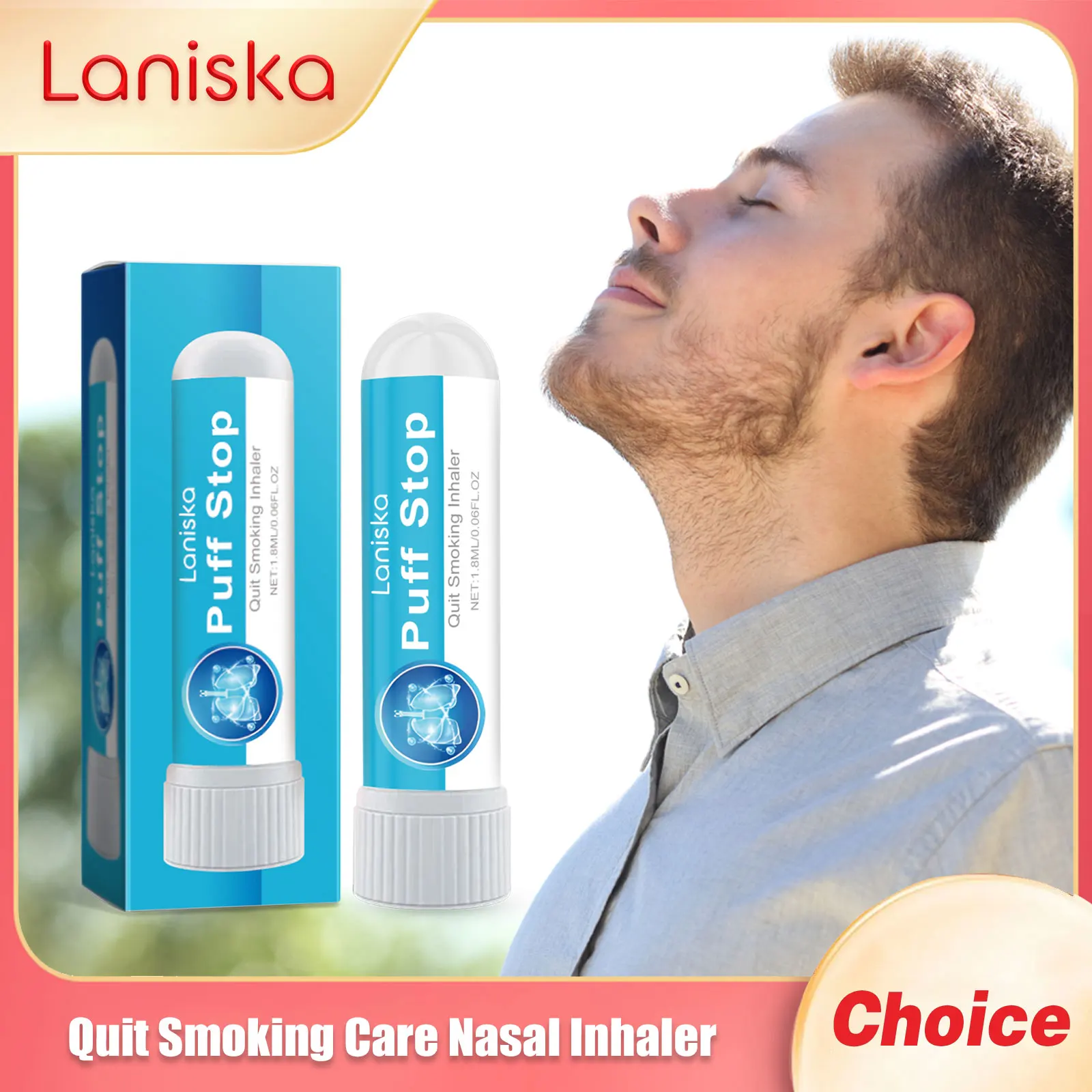 

Laniska Quit Smoking Care Nasal Inhaler Anxiety Relief Men Women Aromatherapy Treatment Product Portable Quit Smoke Nose Inhaler