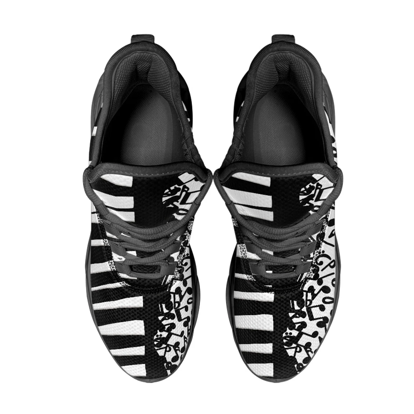 PENSTROLL Piano Musical Note Athletic Footwear Mesh & EVA Men's Running Shoes Lace-Up Mesh Sneakers for Walking