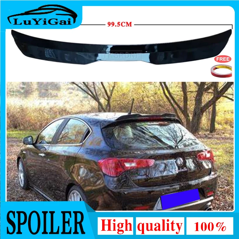 Use For 2017-2020 Alfa Romeo stelvio Spoiler ABS Plastic Carbon Fiber Look Hatchback SUV Roof Rear Wing Body Kit Accessories