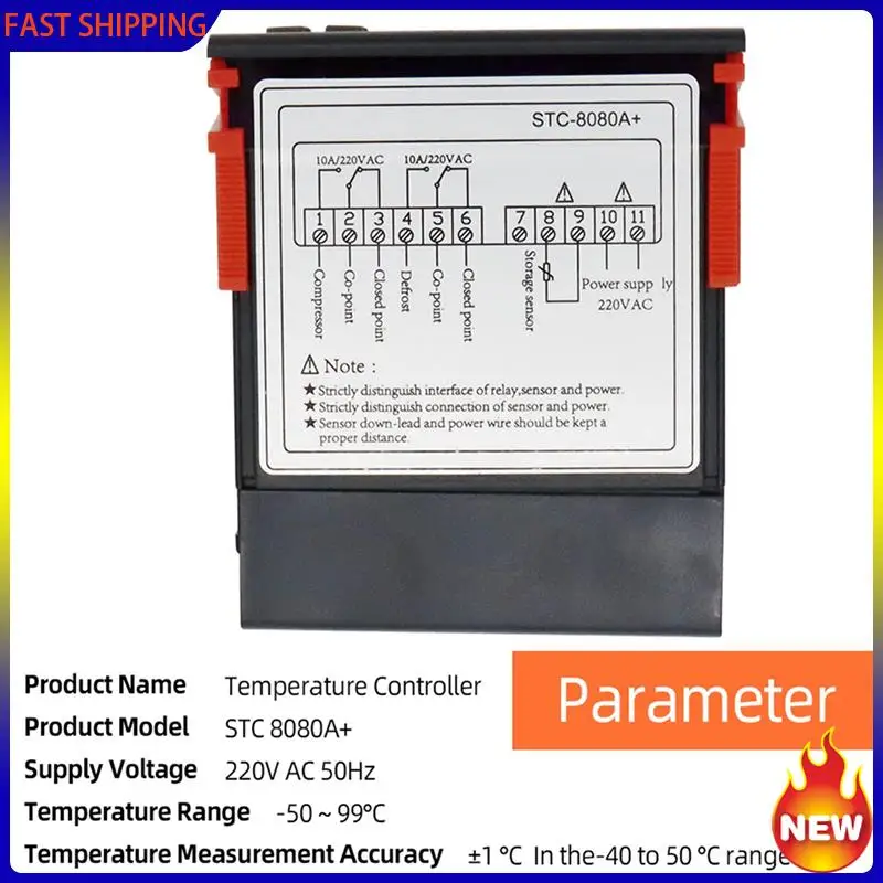 

Especial 3X STC-8080A+Digital Temperature Controller 220V Regulator Cold Storage Freezer Sensor Hygrometer 40%