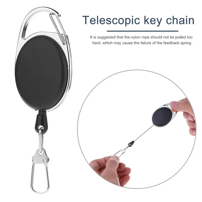 1-10Pcs Fly Fishing Key Ring Retractor Tool Retractable Keychain Reel Badge Holder Fishing Tackle