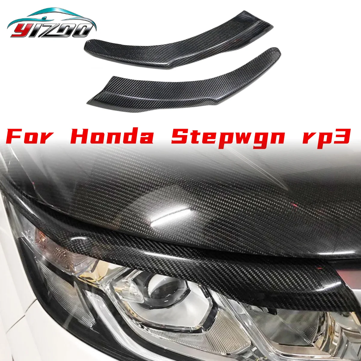 

Для Honda STEPWGN RP3 (2015-2017) оригинальная декоративная наклейка на передние фары из карбона.