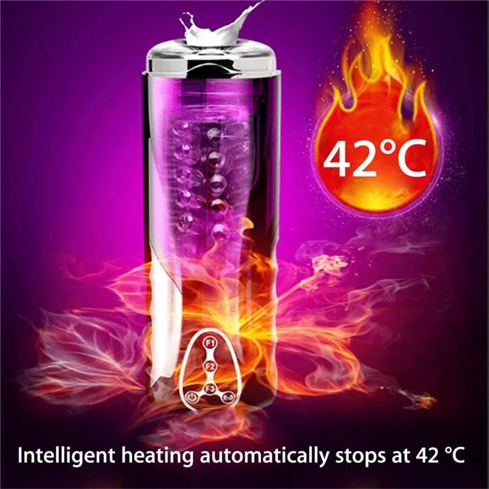 Male Masturbator Electric Piston Heating Automatic Vibrator 10 Kind Rotation Telescopic Smart Voice Masturbators Sex Toy for Men