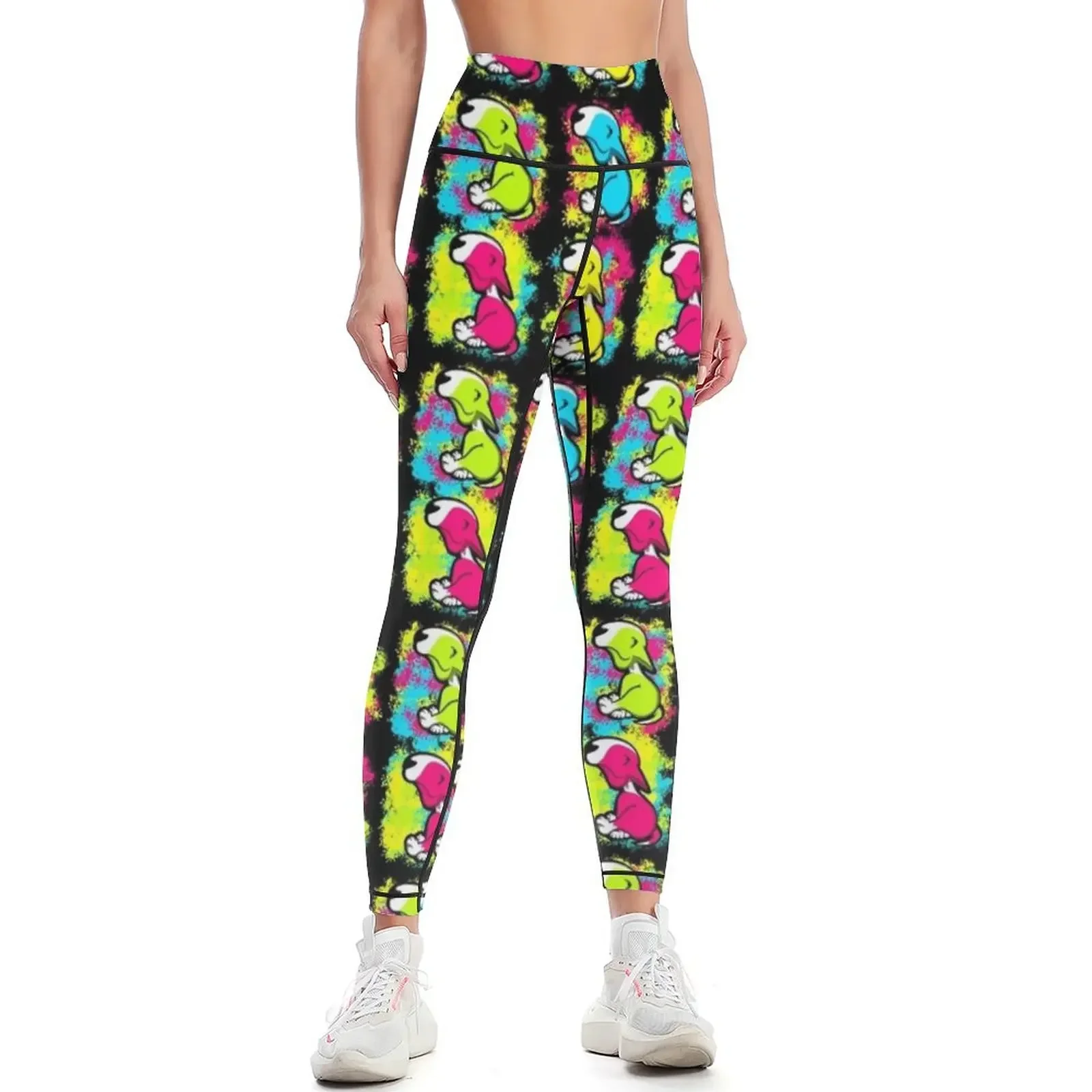 

Colour Splash Innocent English Bull Terrier Puppies Leggings high waist gym womans Womens Leggings