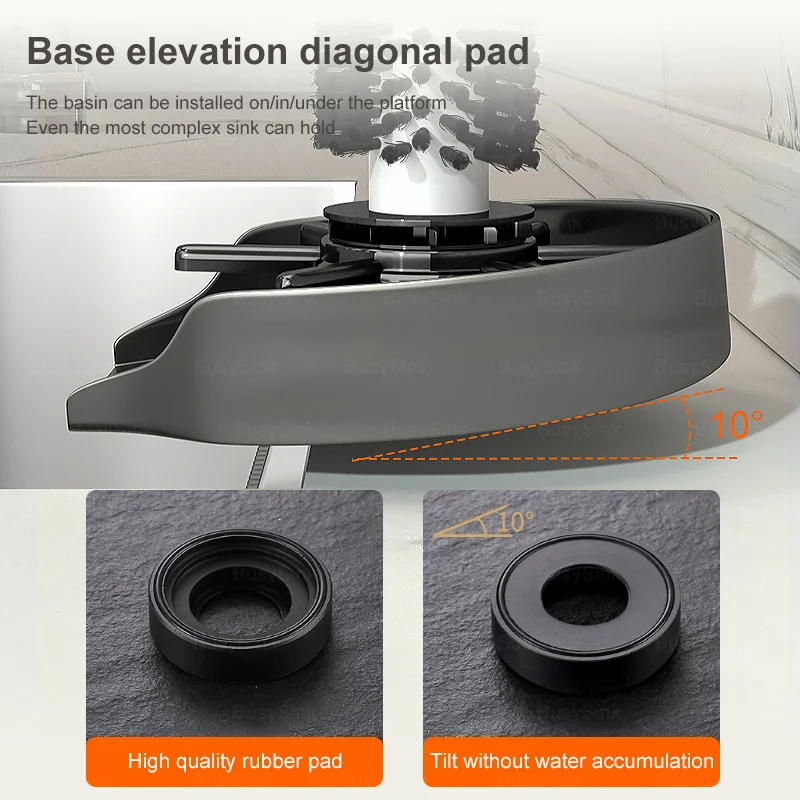 Glass Rinser for Kitchen Sinks Cup Washer Kitchen  Accessories Silver Stainless Steel Brush Cleaning Tools