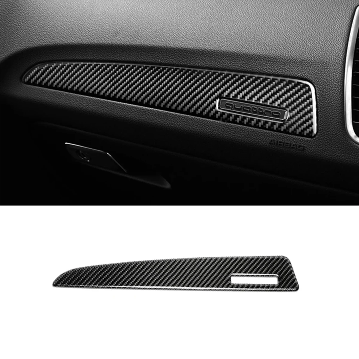 

Car Interior Carbon Fiber Dashboard Trim Cover Copilot Dashboard Panel Auto Sticker Car Styling For Audi Q5 8R 2010-2018 SQ5 8R