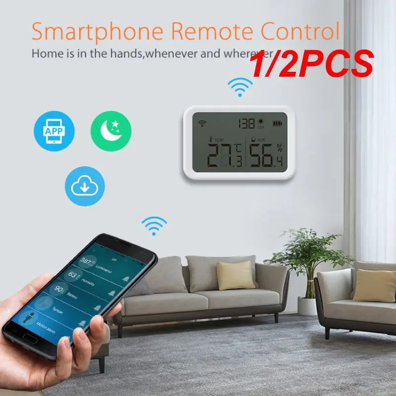 

1/2PCS Smart Thermometer Real-time Detection Tuya Battery Display Smart Smart Home Temperature And Humidity Sensor