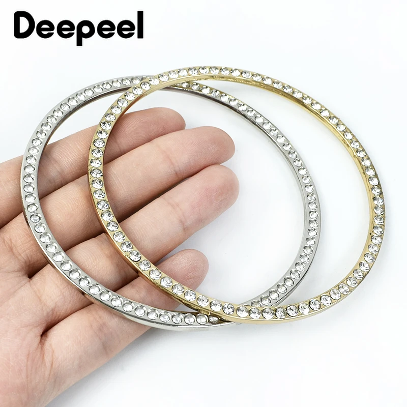 2Pcs Deepeel 8cm Fashion Metal O Ring Bag Handle Women Handbag Wrist Loop Purse Frame DIY Decoration Craft Hardware Accessories