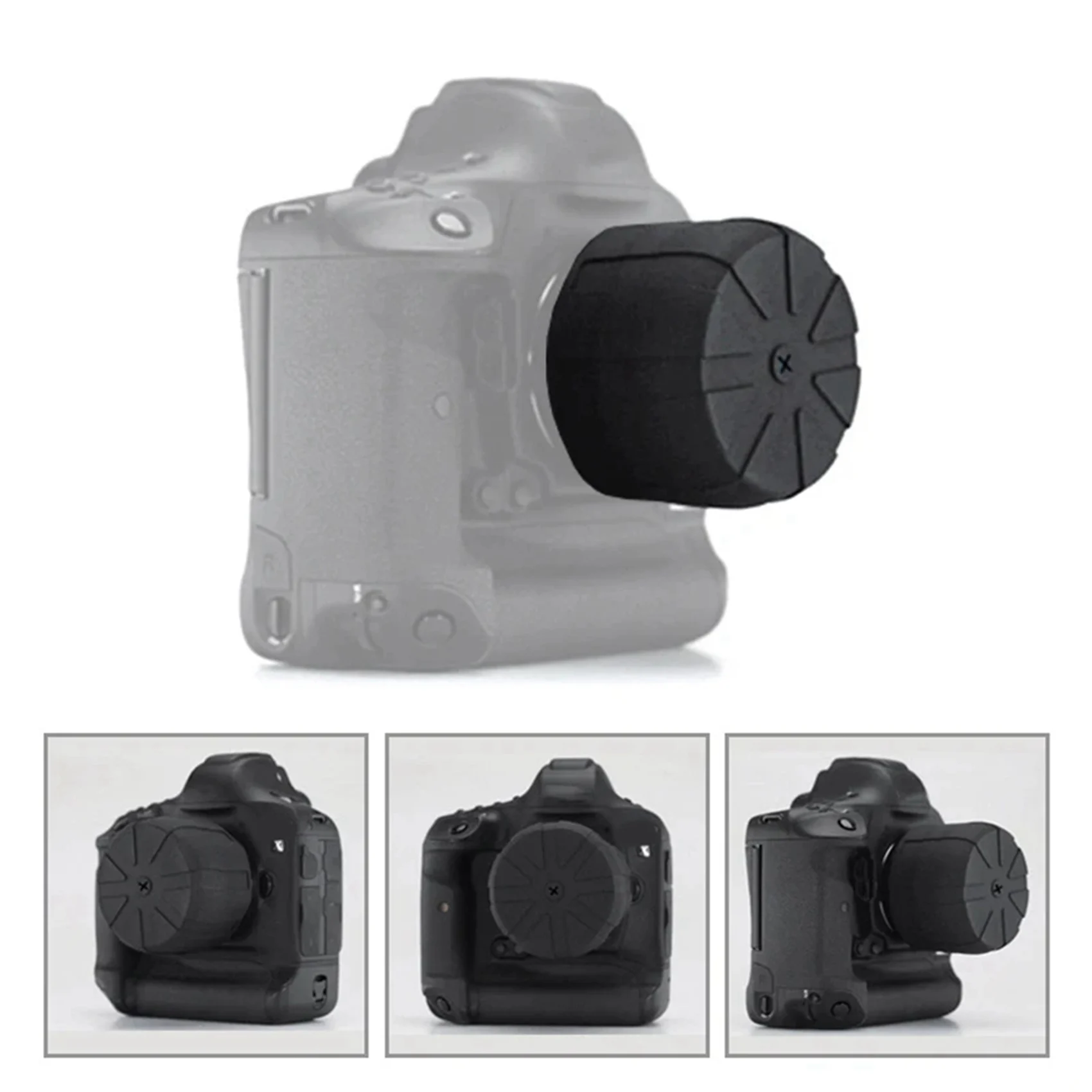Silicone macio protetora Camera Lens Cover, Cap para câmeras SLR DSLR, 2X