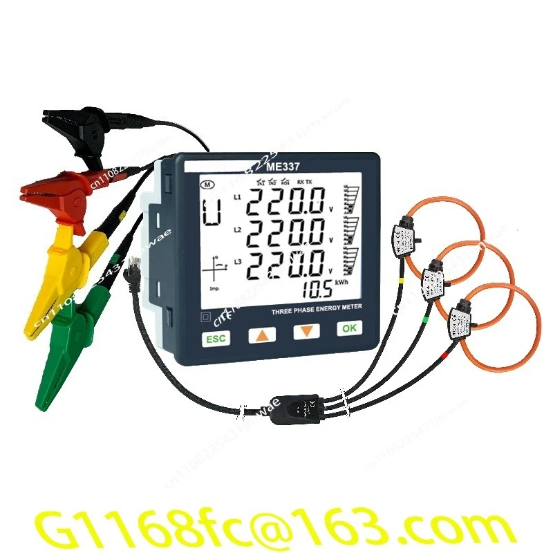RTU ME337 Rogowski RS485 96x96mm Smart Power Quality Meter Energy Analyzer