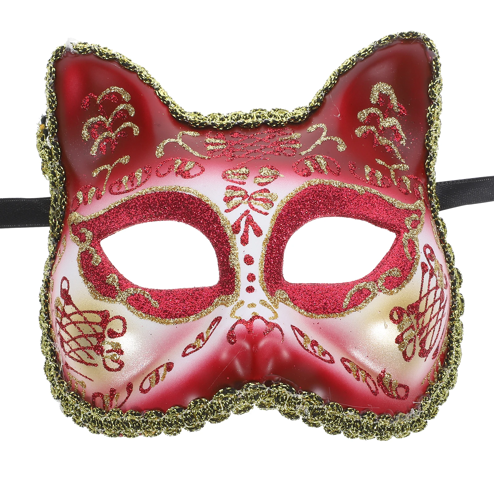 

Children Half Face Cat Mask for Kids Blue Plastic Party Masquerade Masks Reusable Cosplay Halloween Props Decorative