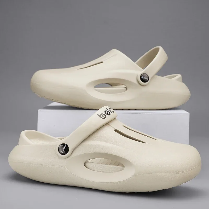 Alta qualidade novos homens ao ar livre sandálias chinelos praia confortável tamancos macios mulheres sapatos casuais sapatos de jardim dos homens sandálias de praia