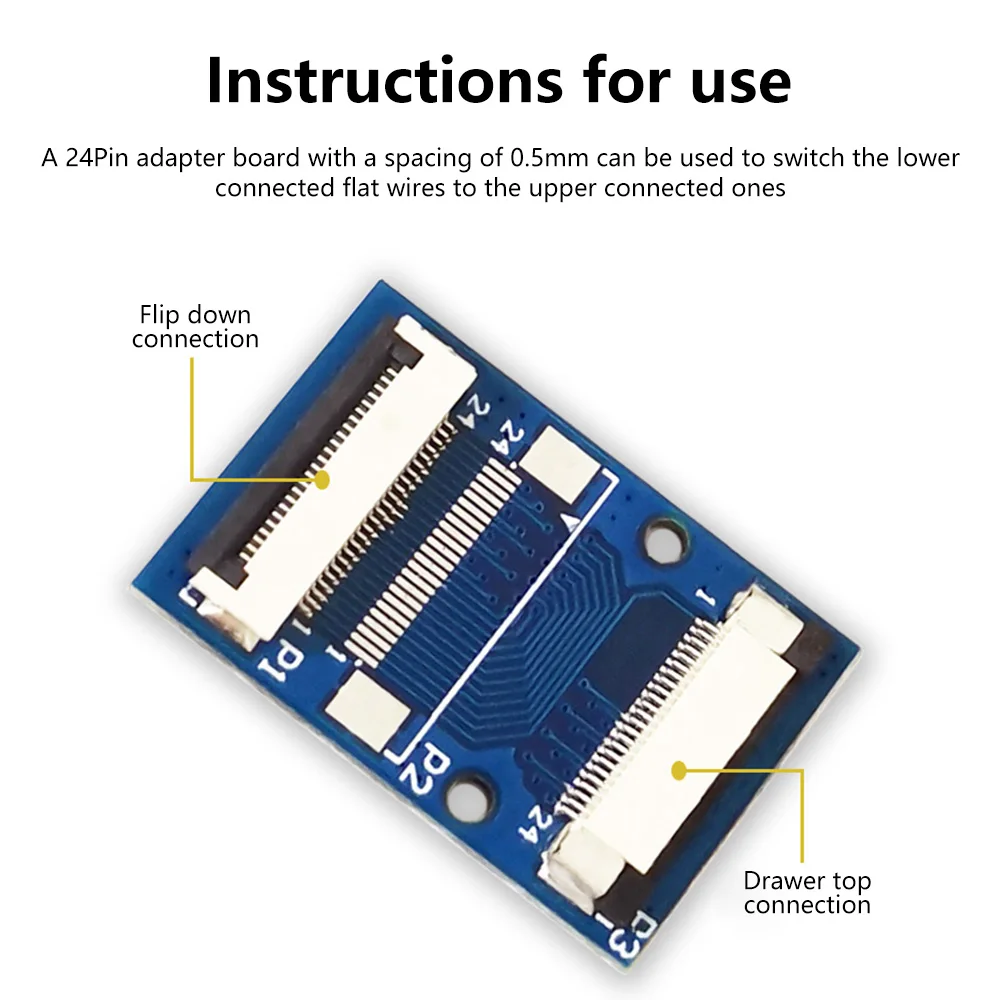 Fpcリバースアダプタープレート、逆接続に転送、安定したパフォーマンス、0.5mmピッチ、24 p