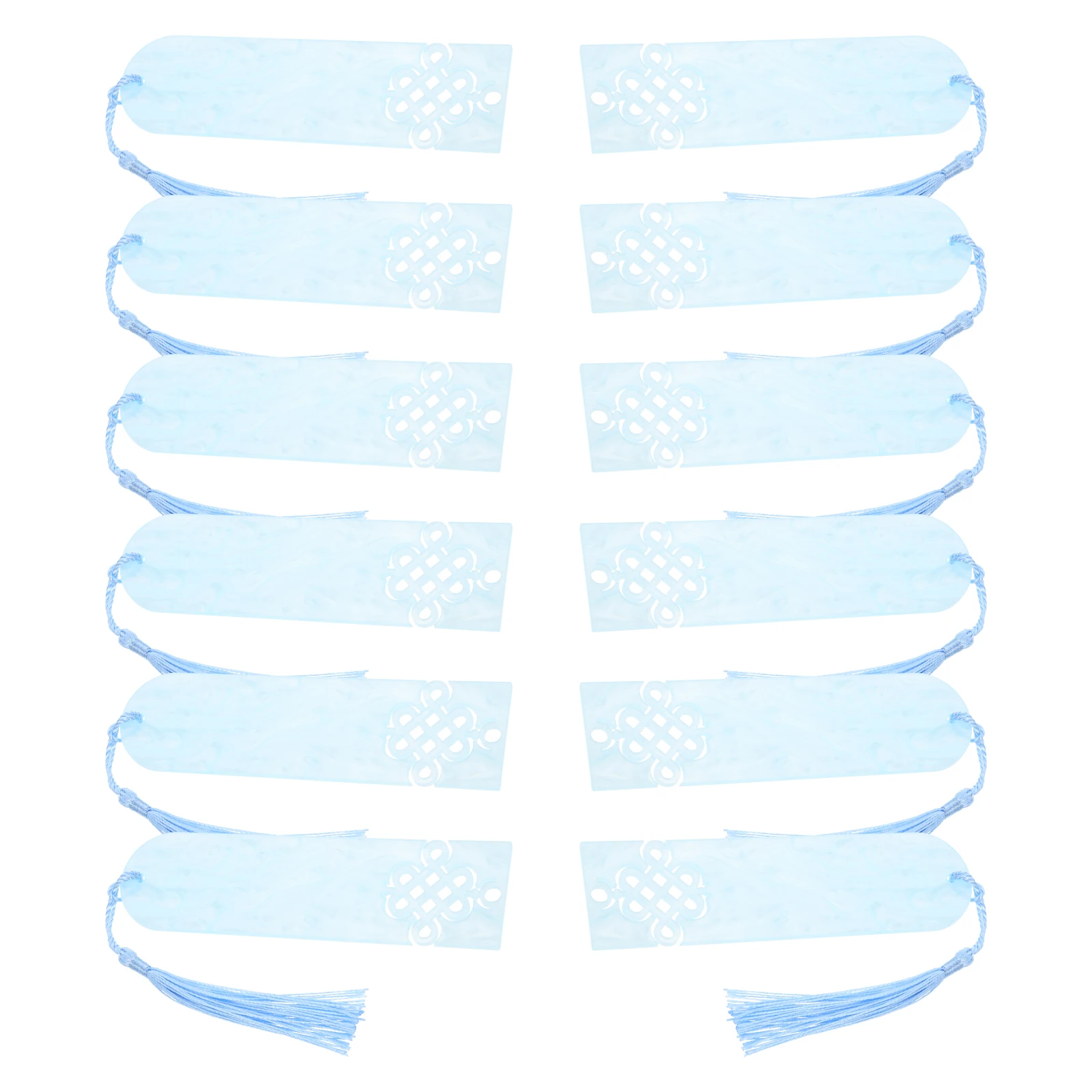 12pcs 중국 스타일 중공 아크릴 책갈피 여성을위한 레트로 책갈피 매력 펜던트 어린이 행운의 매듭 문화 선물 사무실 홈