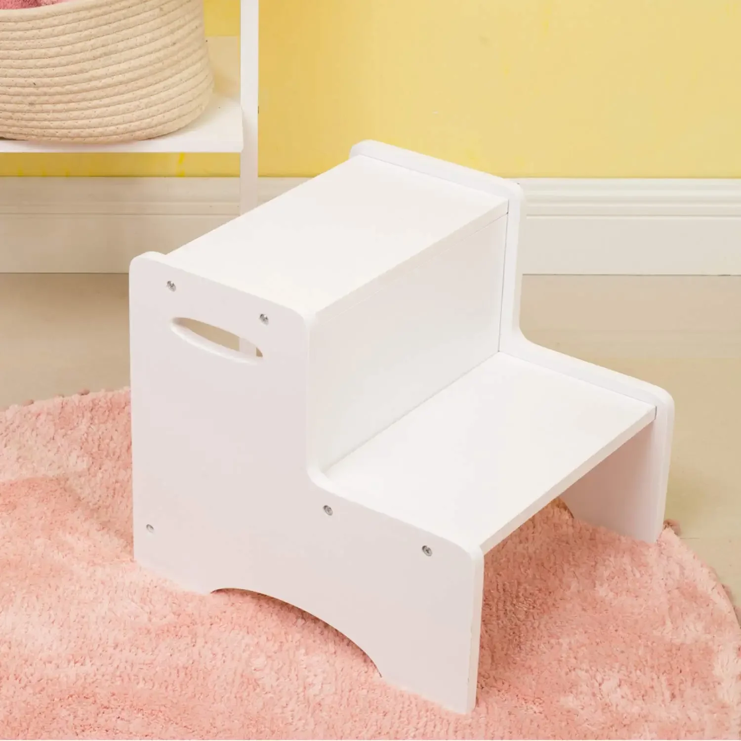 

Wooden Toddler Step Stool for Kids, Step Children's Potty Stool with Handles, Bonus Non-Slip Pads