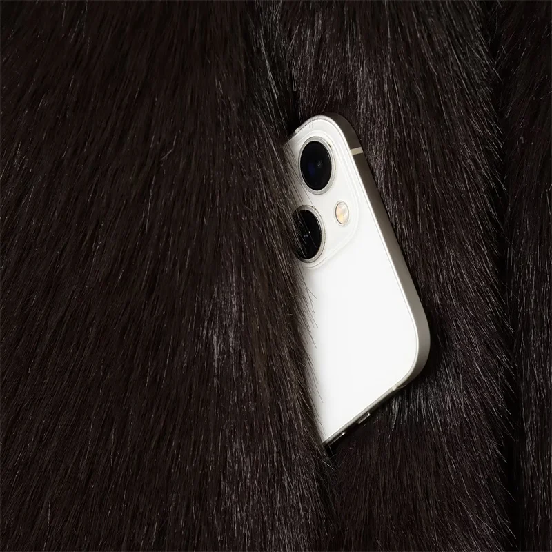 النمط الأوروبي والأمريكي 2025 شتاء موضة جديدة متعددة الاستخدامات بلون فو الفراء معطف قصير سترة #6