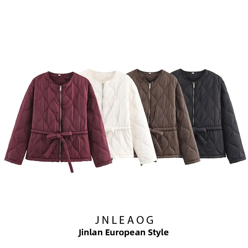 

Модное хлопковое пальто-джат для женщин с поясом, уличный дизайн, прямой крой, длинная застежка-молния, цвет