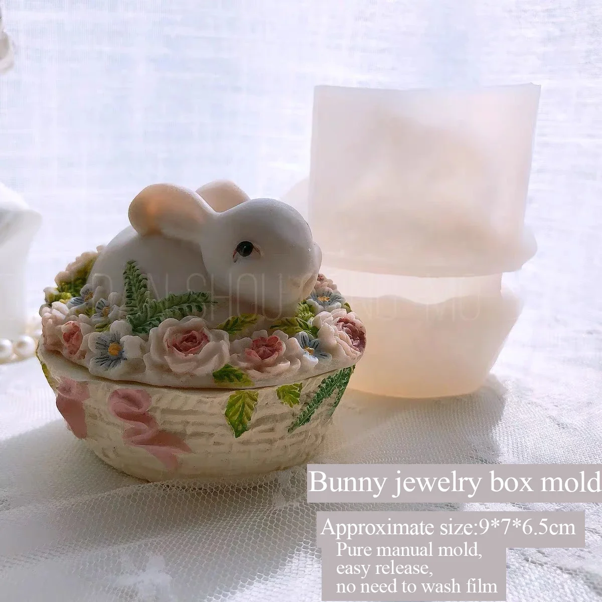 Three-Dimensional Mold for Aromatherapy Plaster, Small Rabbit Storage Box, Thin Silicone Mold, Manual DIY, 3D