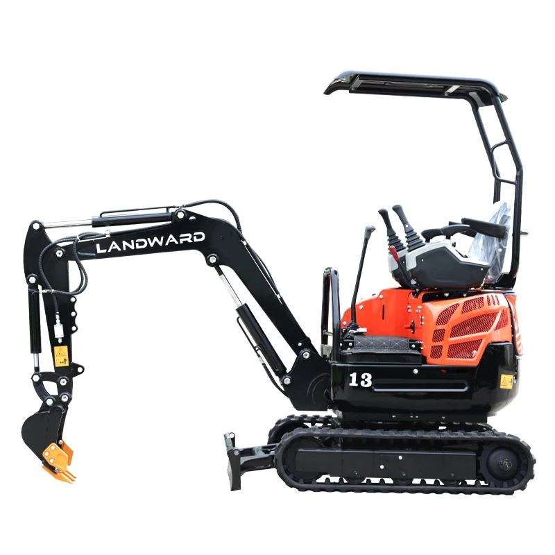 LANDWARD Production Hydraulic Crawler Excavator 1300 KG Agricultural Small Trencher 1 Ton Mini Track Digger Customized Wholesale