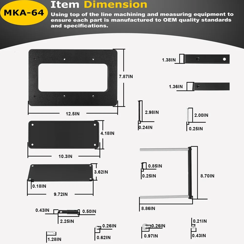 1854064MKA-64Quick-Release Bracket Suitable for Electric Tow Motors Such As Minn Kota UlterraTerrovaPowerDrive V2Power DrivePont