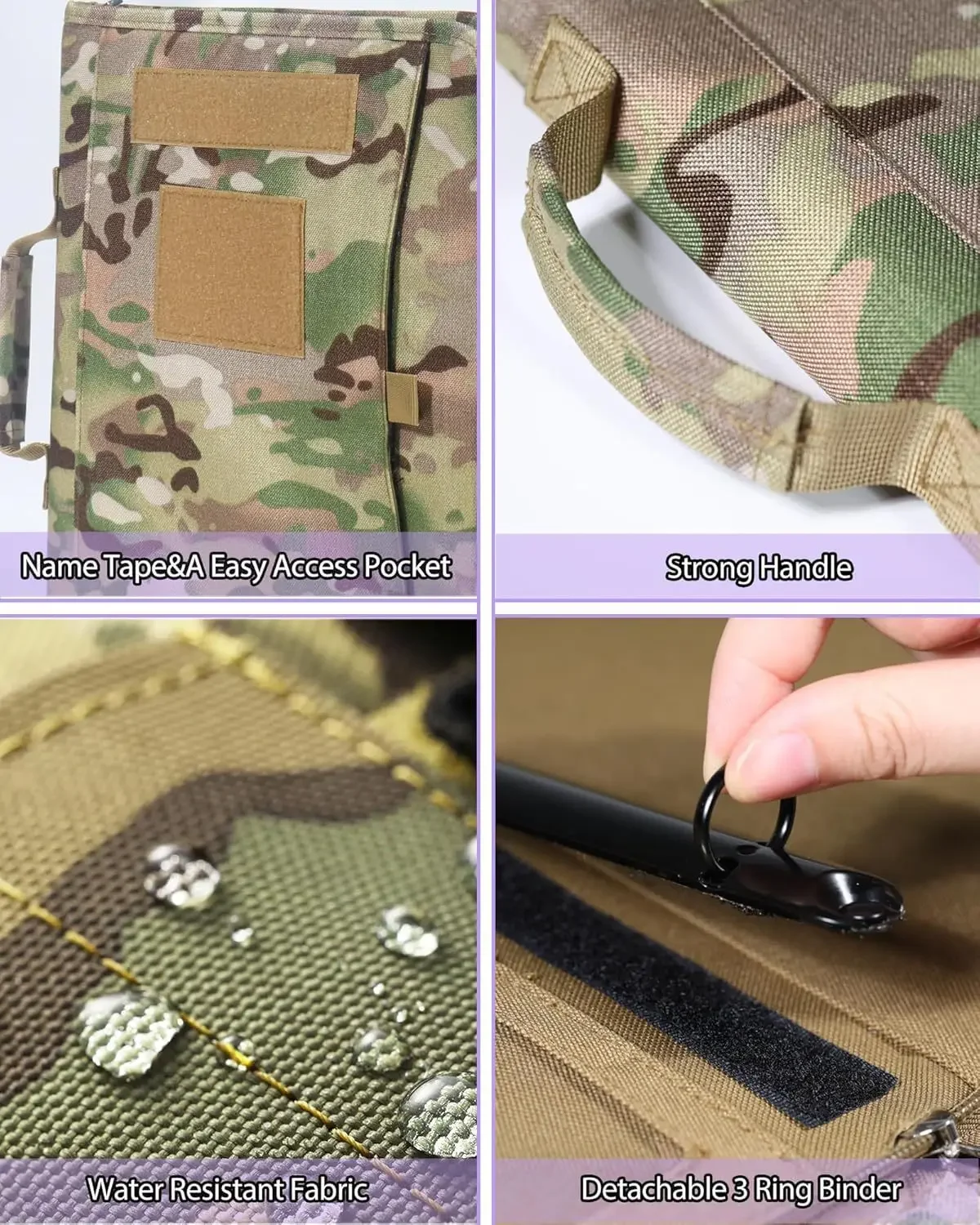 في الهواء الطلق Padfolio حلقة الموثق A4 التكتيكية غطاء للكمبيوتر الدفتري واقية دفتر الحافظة مقاوم للماء لوازم مكتبية الصيد