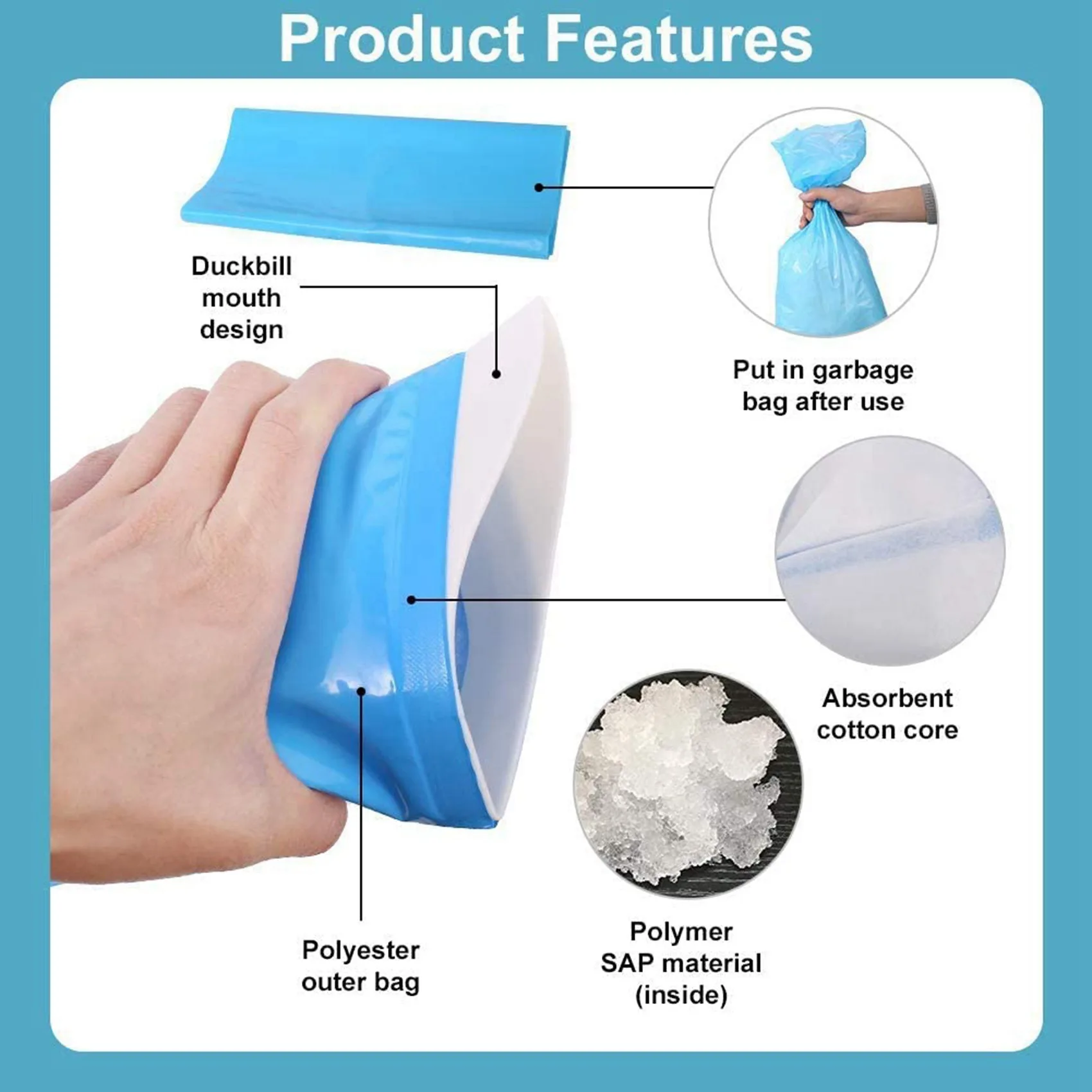 

A36T-Кемпинговый дорожный писсуар для туалета, аварийный портативный автомобильный писсуар, одноразовые мешки для мочи, 24-мешки для мочи