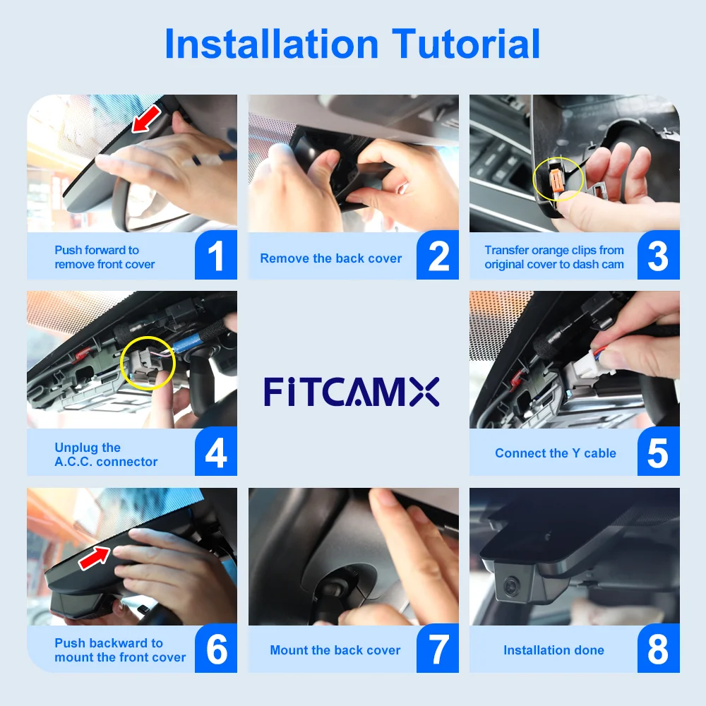 FITCAMX 4K +1080P デュアルカメラ トヨタ 4Runner 2020-2026 / bZ4X 2022-2025用、内蔵WIFI搭載ドライブレコーダー タンドラ セコイア 2017-2025用