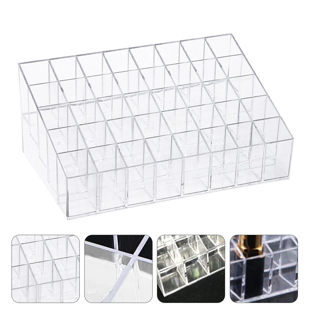 40 -Slot Afro Hair Braids Decoration Grid Lipstick Stand Clear Gloss Organizer Shelf Supports