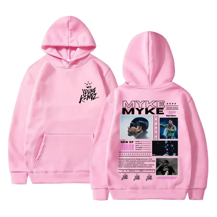 Rapper Myke Towers Graphic Hoodie Men Women Fashion Hip Hop Vintage Sweatshirt Men's Fleece Cotton Oversized Hoodies Tracksuit