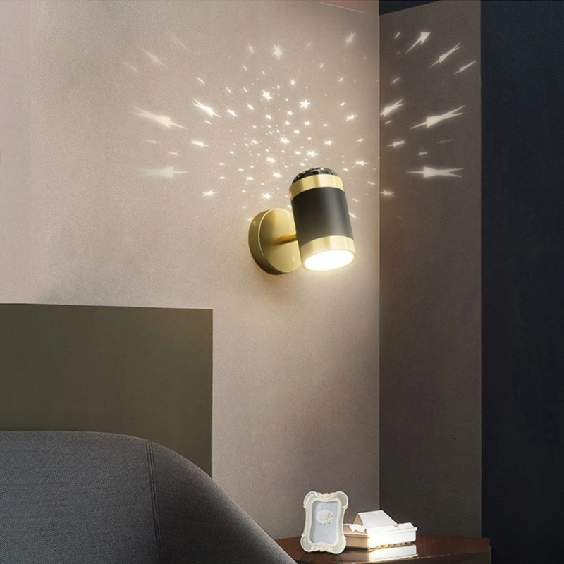 

Star Projector Lamp LED Swivels Head Bedroom Wall Lamp Modern Atmosphere Night Lights Indoor Lighting Home Decoration