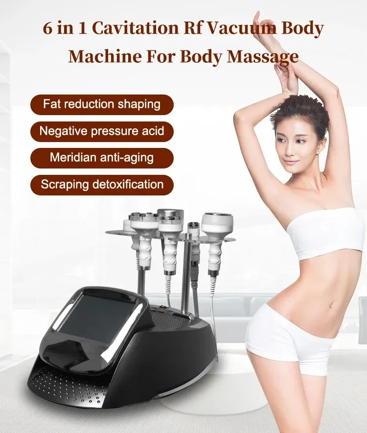 

Portable 6 in 1 Cavitation Slimming Machine Fat Reduce Body Sculpting Weight Loss Machine Wrinkle Removal Anti-Aging Machine