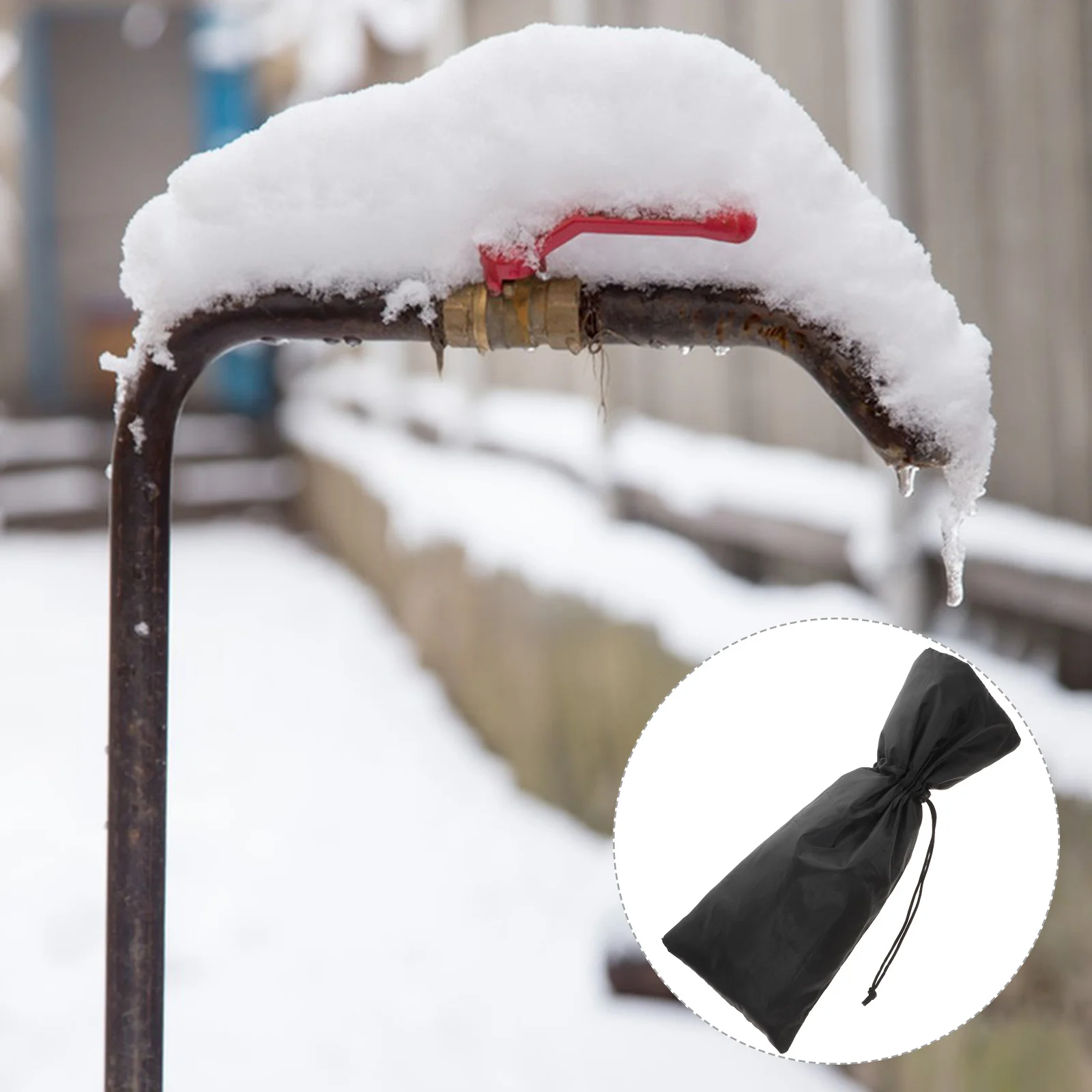 

Outdoor Faucet Cover Winter Insulated Protective Spigot Cover Easy Install Drawstring Water Faucet Covers for Cold Weather