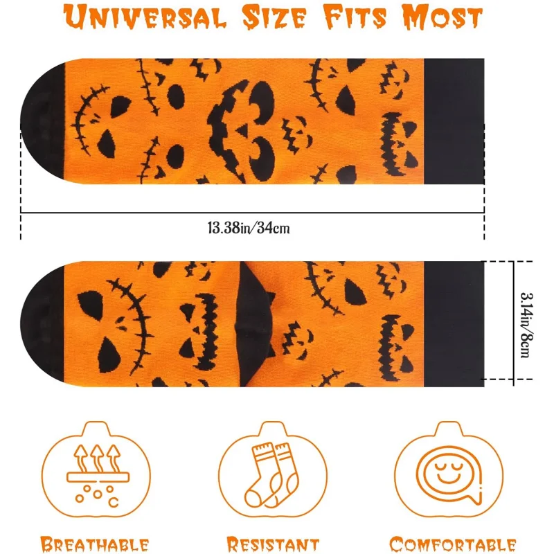 Halloween Funny Socks for Women Men Spooky Horror Pumpkin Socks for  Party Costume Holiday Gifts