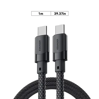 Essager PD 100W 磁吸防纏繞 USB C 轉 C 快速充電線數據充電線,適用於 iPhone 15、筆記型電腦、三星 8 最佳銷售 磁吸式 USB-C 連接線 - №1