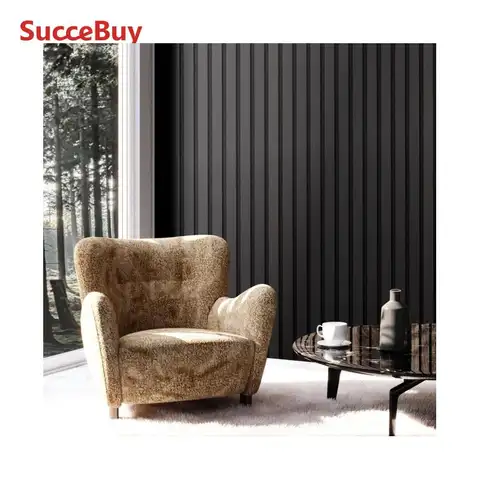 SucceBuy Wood Slat Acoustic Panels Accent Wooden Wall Panels for Modern Wall Decor Faux  Wall Board Panels for Noise Reduction