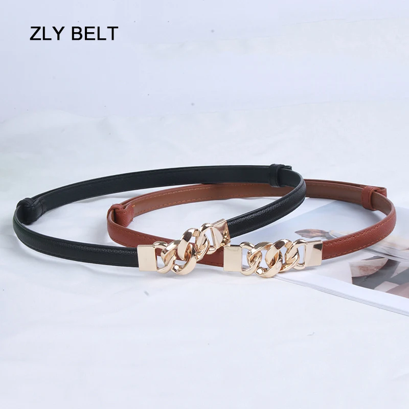 

ZLY 2023 New Fashion Belt Women Slender Type Luxury Versatile PU Leather Material Golden Buckle Coat Jeans Style Elegant Belt