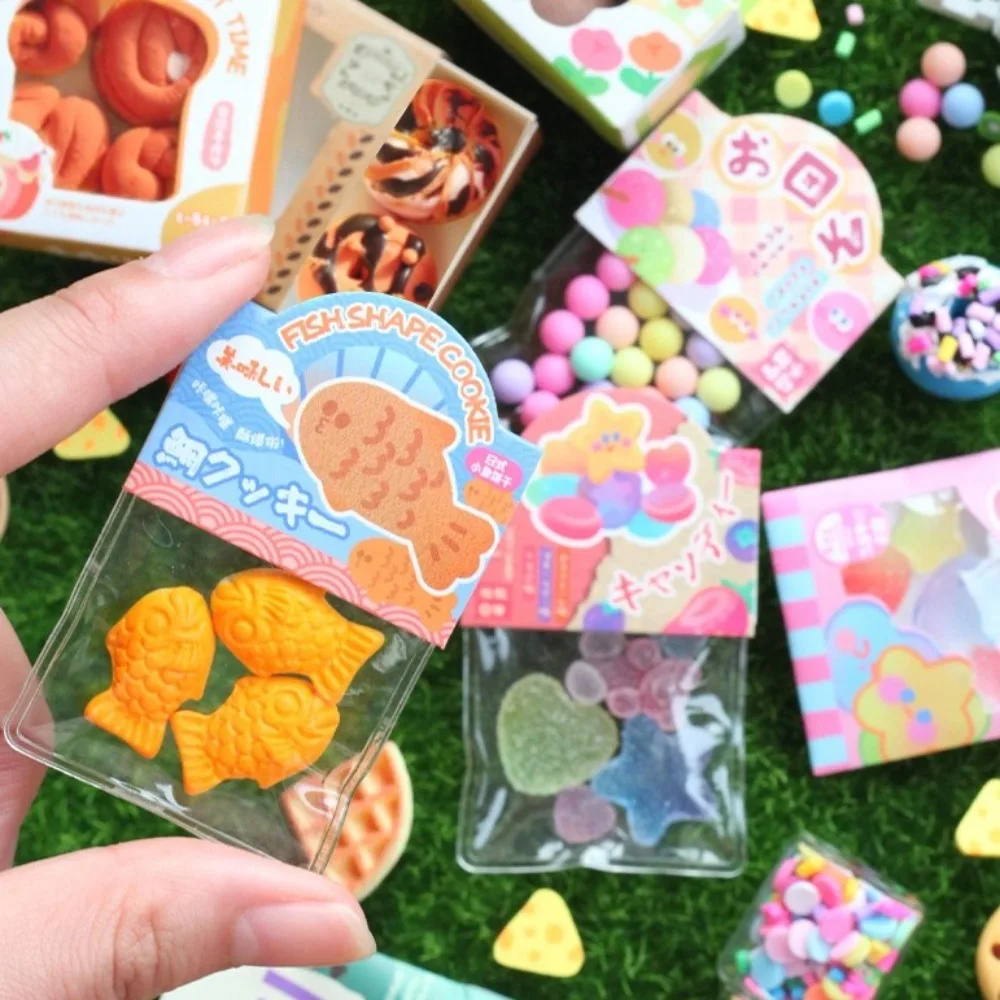 Mini Snacks de pastel DIY para aliviar el estrés, juguetes hechos a mano con caja de almacenamiento, juguetes Fidget de descompresión